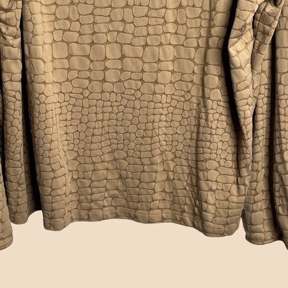 Talbots Top Womens 2X Gold Animal Print Cap Sleeve Boat Neck Long‎ Sleeve Nylon - Picture 5 of 9